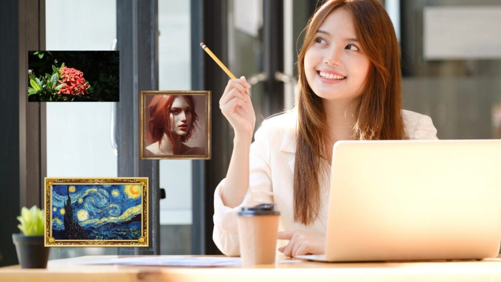 NFTを購入検討する女性